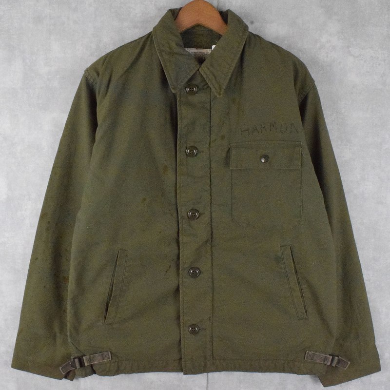 80's U.S.NAVY A-2 デッキジャケット MEDIUM