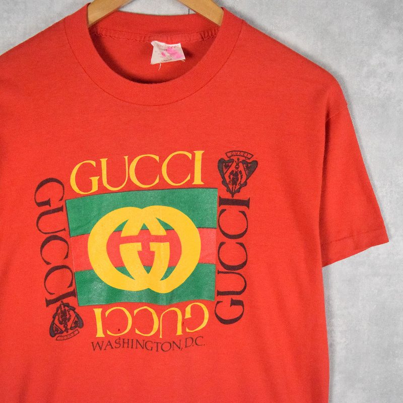 80〜90's ブート GUCCI USA製 ロゴプリントTシャツ L