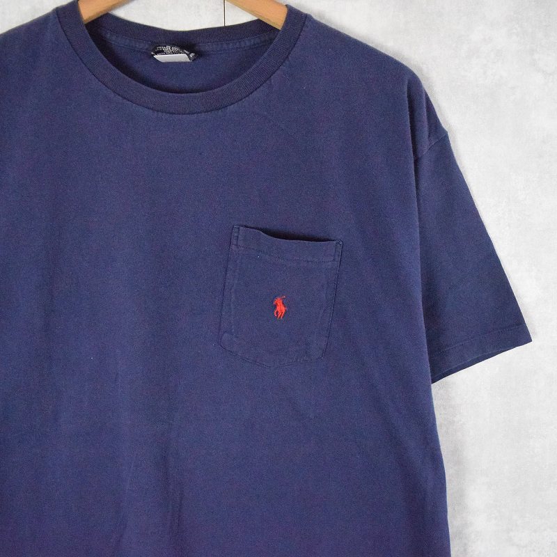 90's POLO Ralph Lauren USA製 ロゴ刺繍 ポケットTシャツ M