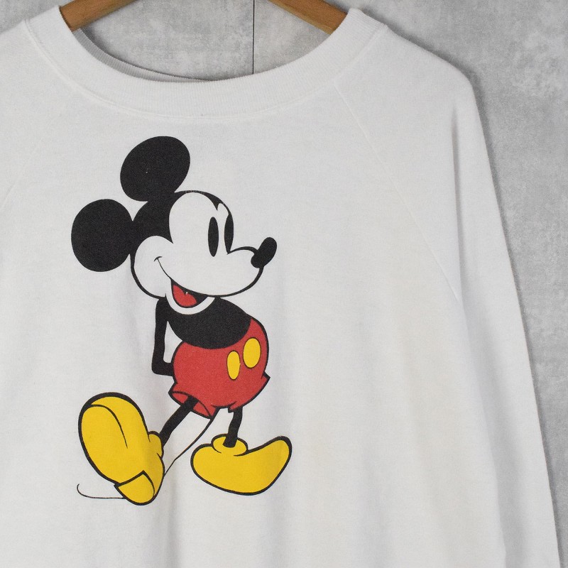 80's Disney MICKEY MOUSE USA製 キャラクタープリントスウェット XL