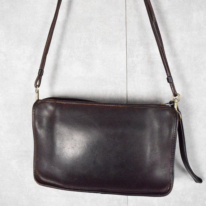 60〜70's COACH USA製 レザーショルダーバッグ BROWN