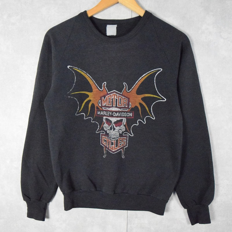 ビンテージ スカルプリント 黒 スウェット vintage ドクロ sweat