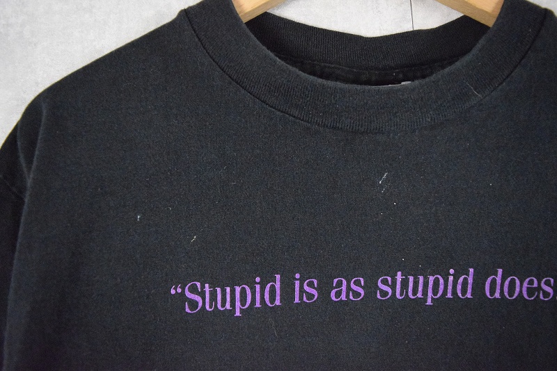 VINTAGE ヴィンテージ 90S Forrest Gump stupid is as stupid does フォレストガンプ ムービーTシャツ ブラック