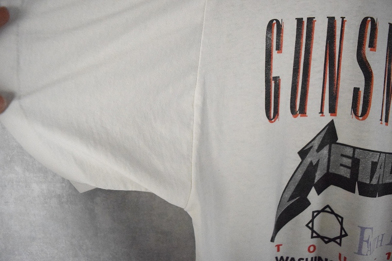 90's METALLICA×GUNS N' ROSES USA製 ロックバンドツアーTシャツ