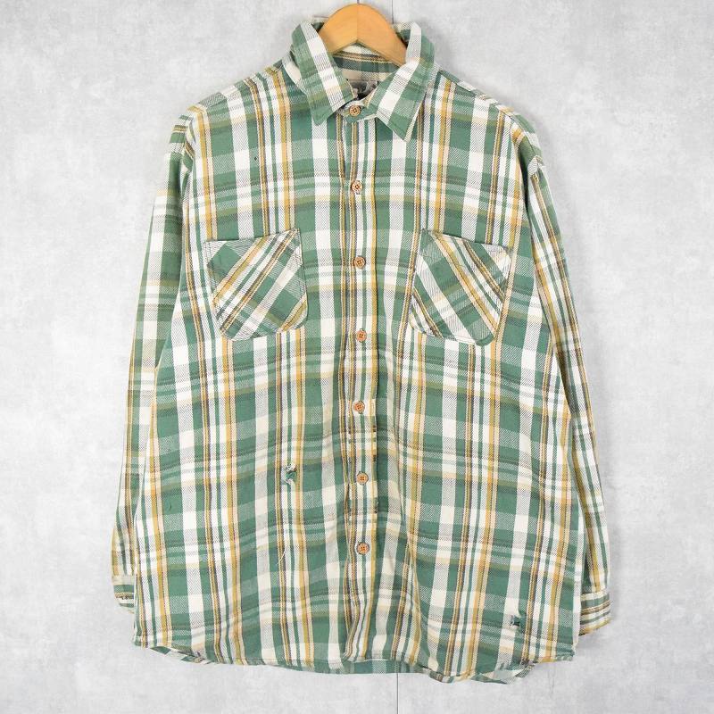70's BIG MAC JCPenny USA製 チェック柄 ヘビーネルシャツ XL