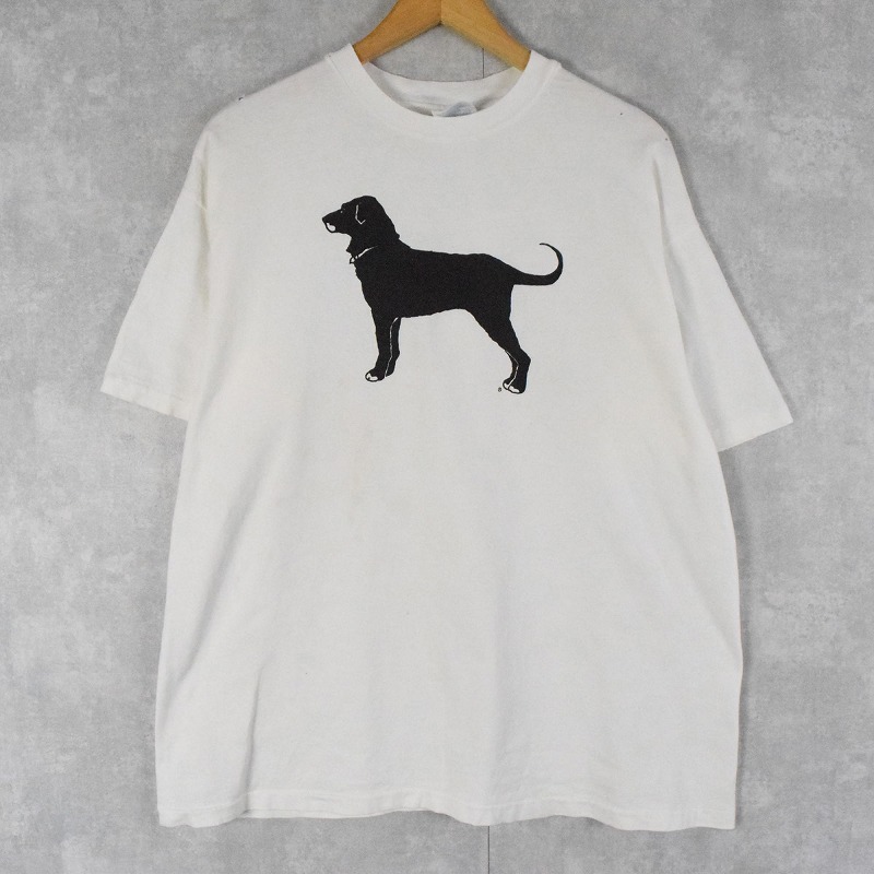 90's USA製 The Black Dog 犬プリントTシャツ XL [121442]
