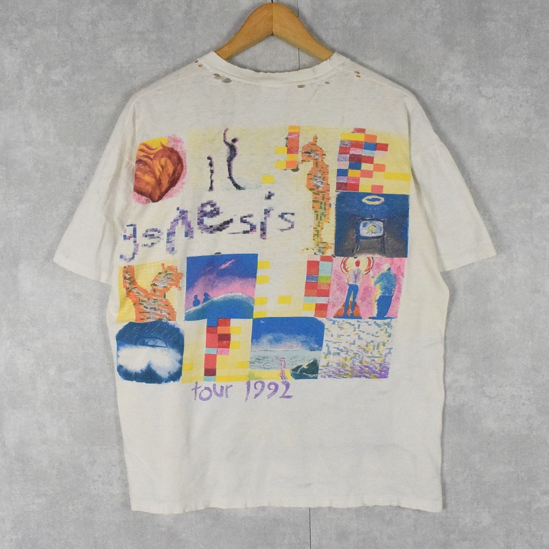 ロックバンドツアーTシャツ　90sヴィンテージUSA製　GENESISゆるだぼ白