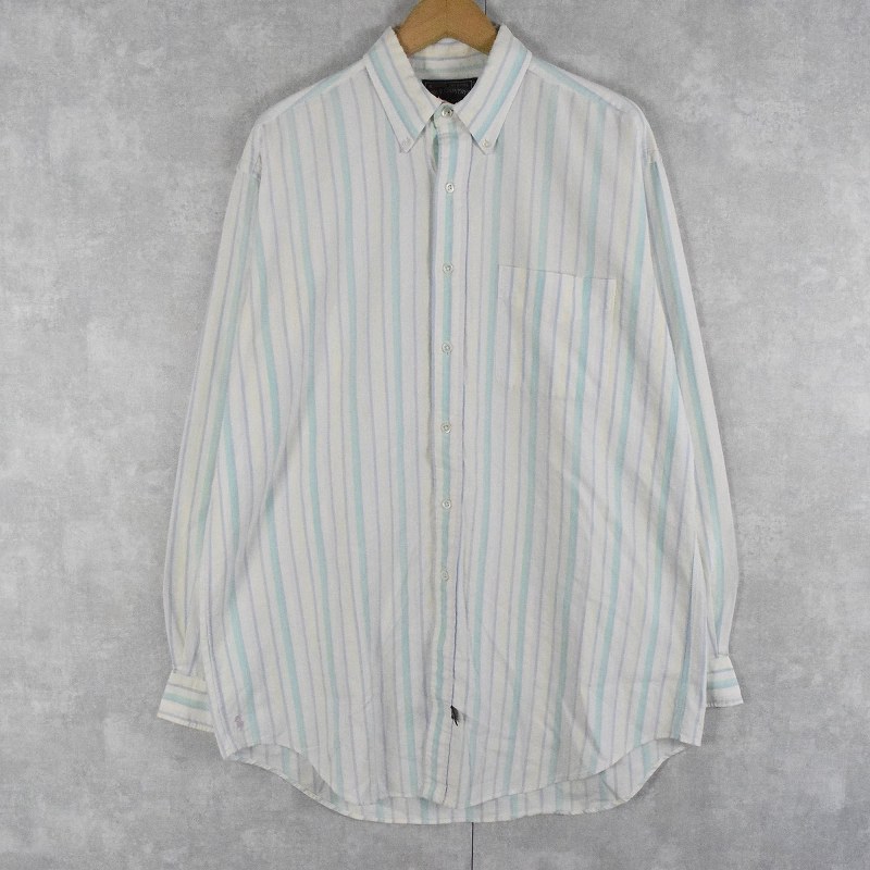 80's〜90's POLO COUNTRY Ralph Lauren マルチストライプ柄 コットンシャツ L