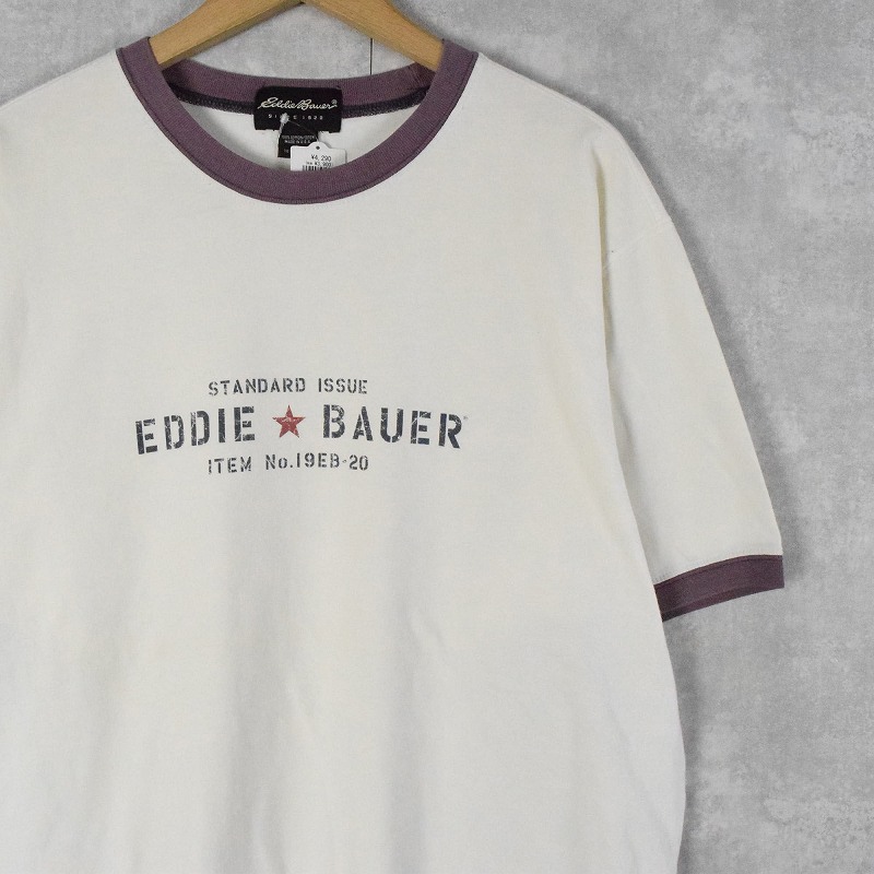 Eddie Bauer プリントリンガーTシャツ L