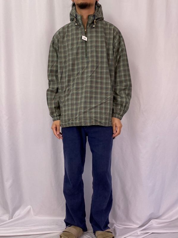 Eddie Bauer チェック柄 コットンアノラックパーカー M
