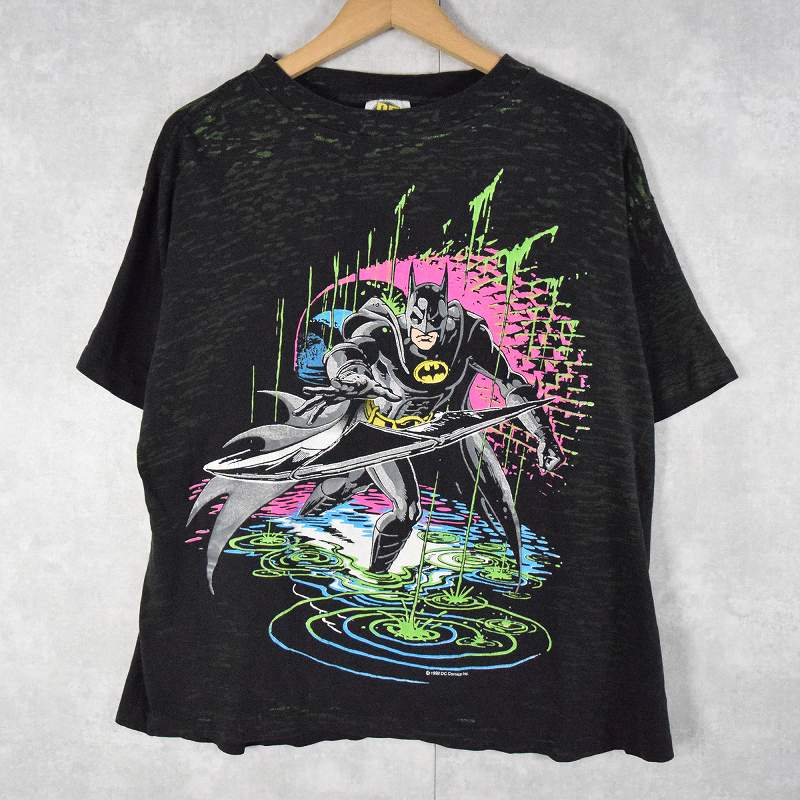 90's BATMAN RETURNS USA製 キャラクタープリントTシャツ BLACK L
