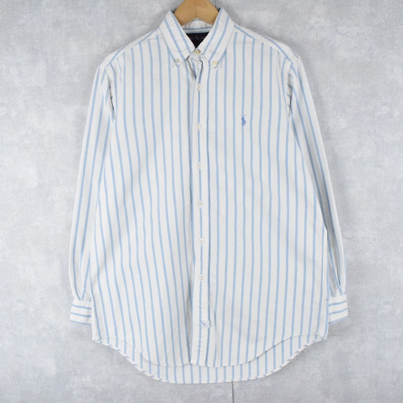 90's Ralph Lauren USA製 ストライプ柄 コットンボタンダウンシャツ SIZE15 1/2-33