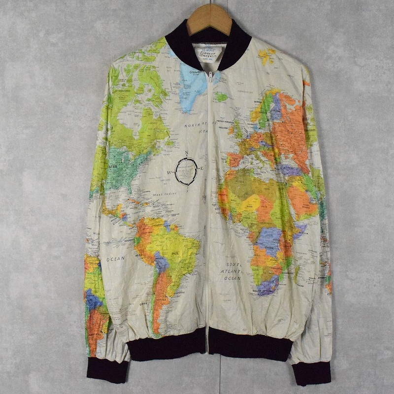 90's 世界地図柄 ペーパージャケット L