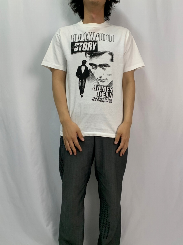90's JAMES DEAN USA製 "HOLLYWOOD COVER STORY" ハリウッドスタープリントTシャツ M