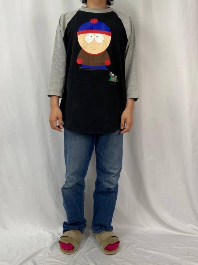 90's SOUTH PARK USA製 キャラクタープリント ラグランTシャツ