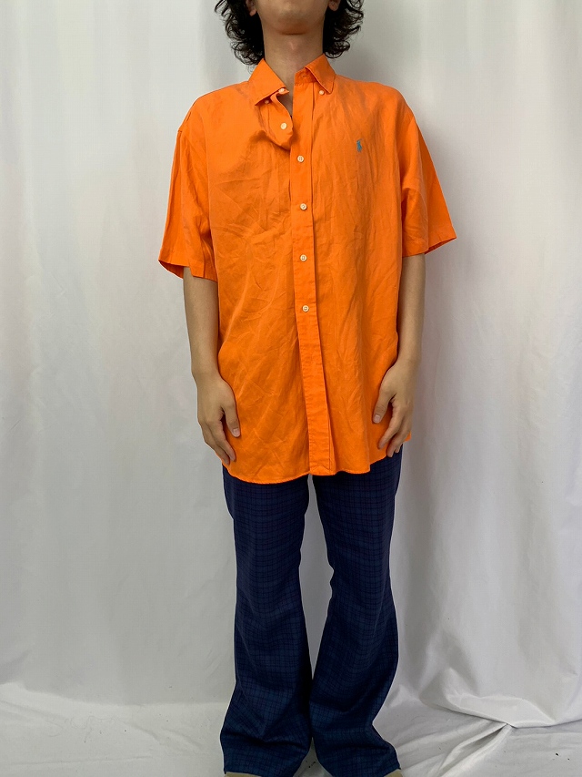 ポロラルフローレン オレンジ ロゴ刺繍 半袖 | ビンテージ古着屋Feeet