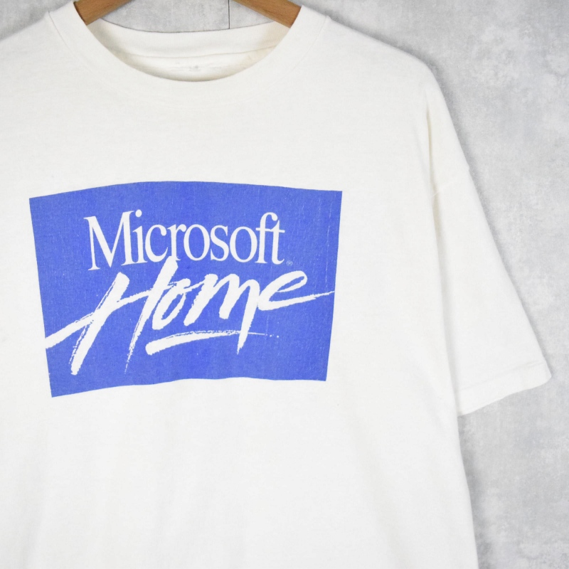 90's Microsoft コンピューター企業 ロゴプリントTシャツ
