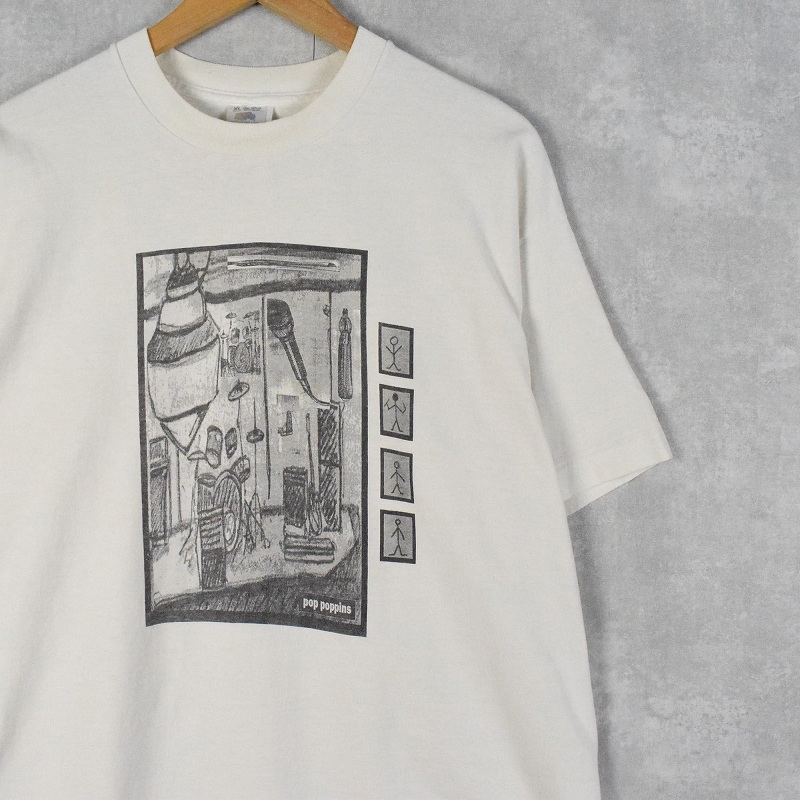 90's pop poppins USA製 オルタナティブロックバンドTシャツ XL