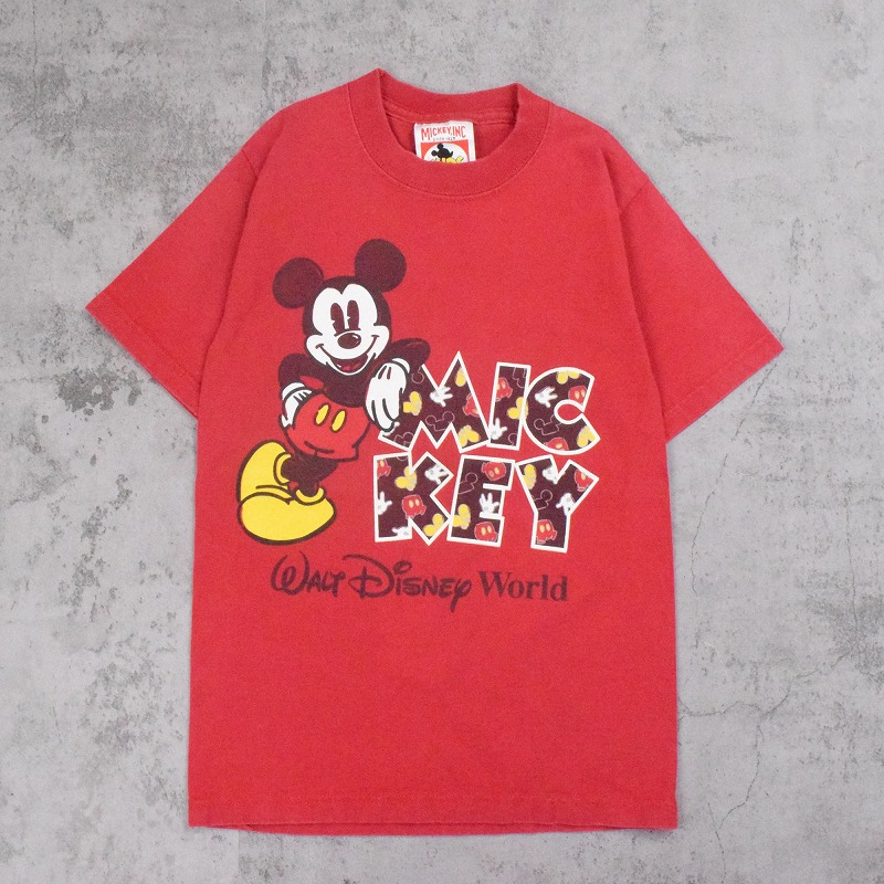 90's MICKEY, INC KIDS USA製 キャラクタープリントTシャツ S
