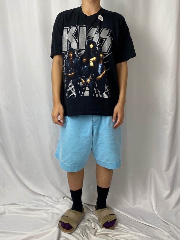 90s KISS キッス バンドTシャツ バンt プリントt カーキ L相当 | 古着屋 Uan