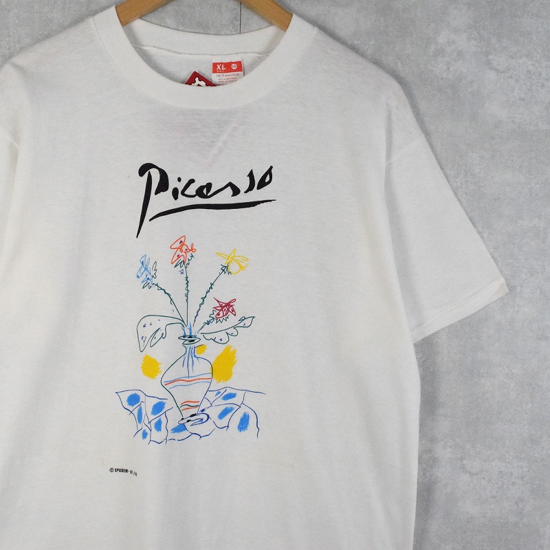 90's Pablo Picasso “Flower in Vase” アートプリントTシャツ XL DEADSTOCK