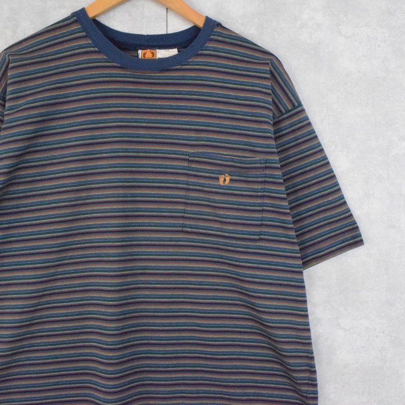 90's HANG TEN マルチボーダー柄 Tシャツ “MADE IN USA