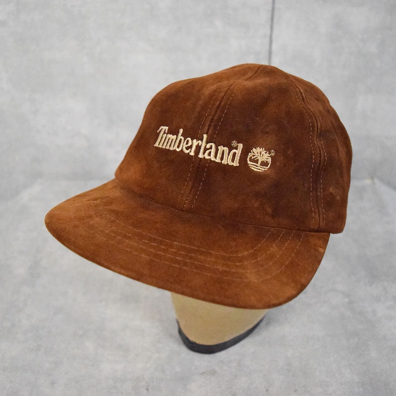 90's Timberland USA製 ロゴ刺繍 スエードキャップ