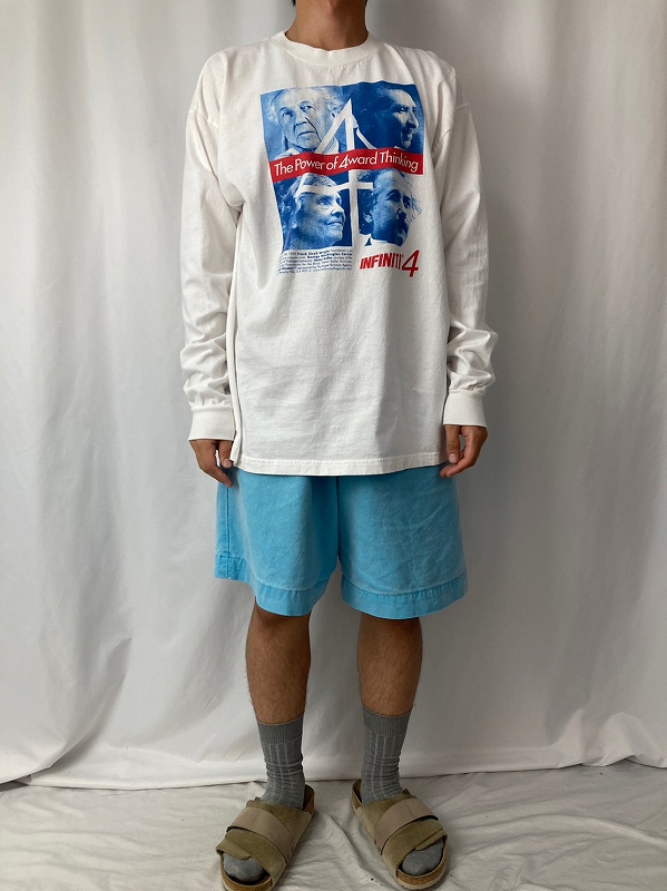 白 ホワイト 長袖Tシャツ フランク・ロイド・ライト ジョージ