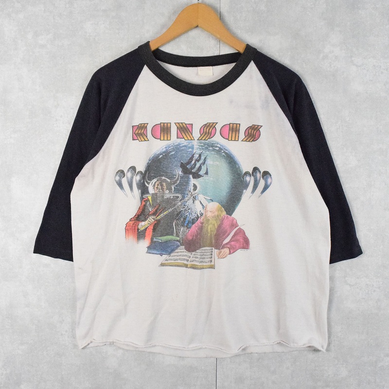 80's KANSAS プログレッシブ・ロックバンド ラグランTシャツ XL