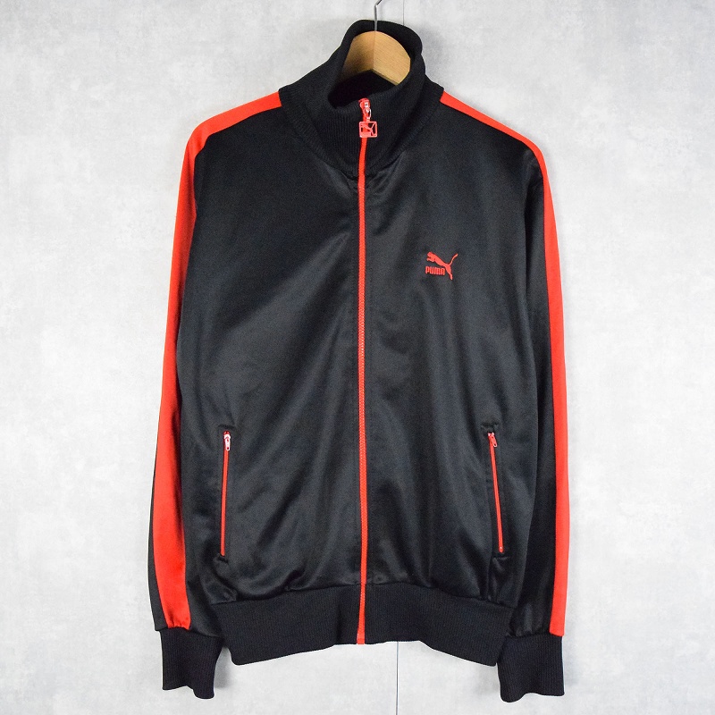 即決 Lサイズ 80s vintage PUMA ジャージ 黒x白 ビースティーボーイズ Beastie Boys 着用タイプ ヴィンテージ プーマ