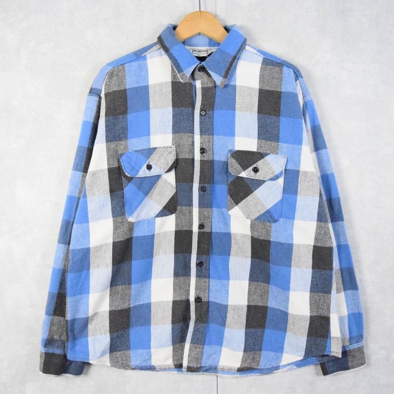 70〜80's FIVE BROTHERS USA製 チェック柄 ヘビーネルシャツ XL