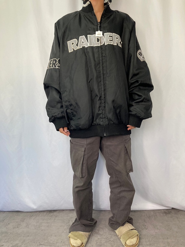 RAIDERS NFLチームロゴ刺繍　リバーシブルナイロンジャケット XL