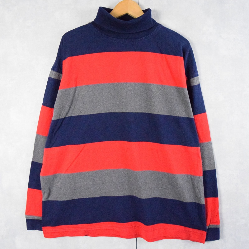 90's GAP USA製 ボーダー柄 タートルネックロンT XL