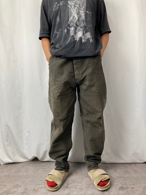 VINTAGE EURO ブラックモールスキンパンツ SIZE44