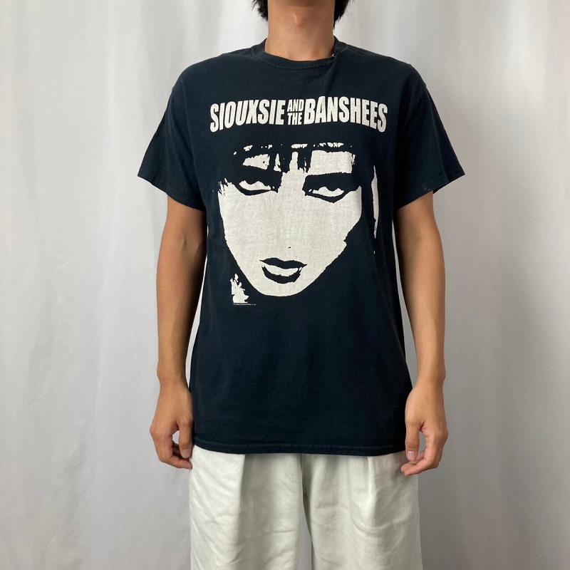 SIOUXSIE & THE BANSHEES ロックバンド フェイスプリントTシャツ BLACK