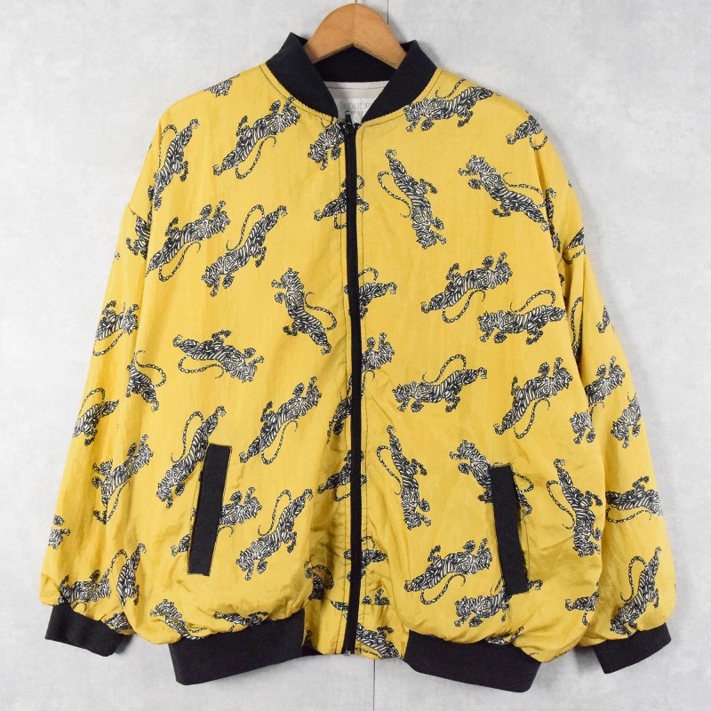 90's〜 ADOLFO SPORT 虎柄 ナイロンジップジャケット L