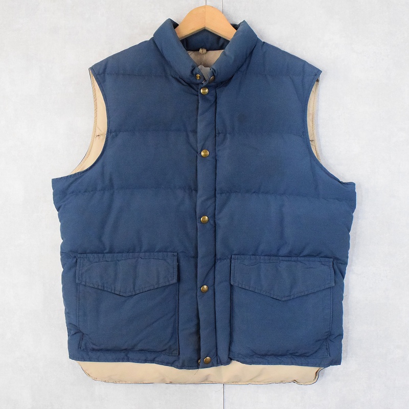 80's Woolrich USA製 ナイロンダウンベスト NAVY L