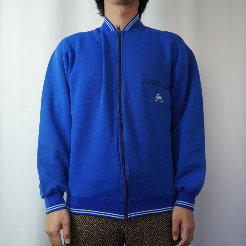 90s old lecoq track jacket BLACK × BLUE