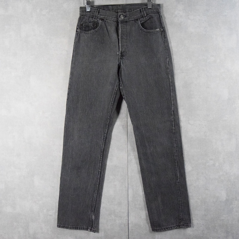 80's Levi's 701-0119 ストライプ柄 ブラックデニムパンツ W29