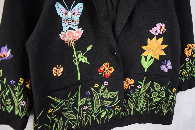 レビュー高評価の商品!の商品をすべて 刺繍 総柄 柄織り 通販 ブラック│ヴィテージ古着屋Feeet 黒 ジャケット・アウター