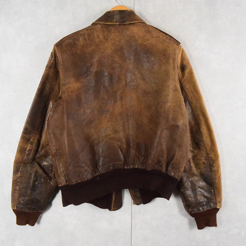 40年代 40s アメリカ軍 米軍 エアフォース WWII 空軍 ミリタリー 茶色 ブラウン レザージャケット | ビンテージ古着屋Feeet 通販  名古屋 大須 メンズ