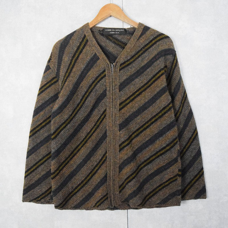 COMME des GARCONS HOMME PLUS ウール×ナイロン ジップニットカーディガン