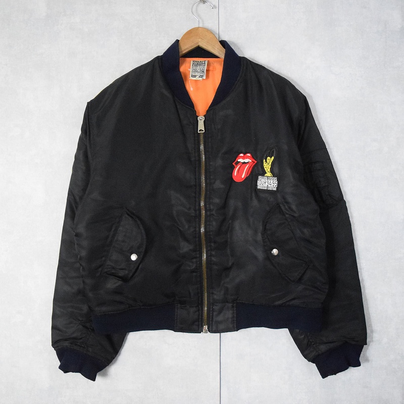 90s】古着 シルクブルゾン ジャケット MA1 フェードネイビー