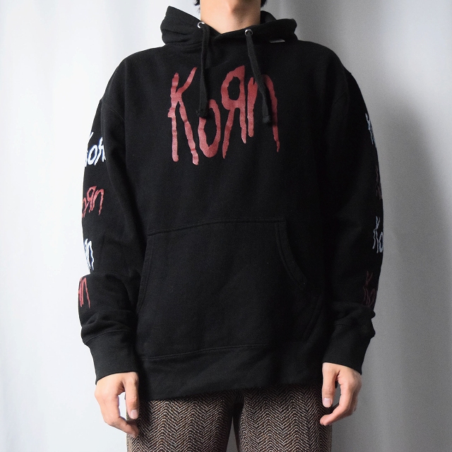 Korn メタルバンドスウェットフーディ BLACK L