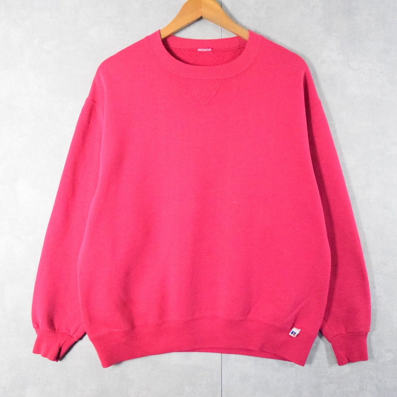 【500円引きクーポン】 90's〜 RUSSELL ATHLETIC 前V 無地スウェット トップス