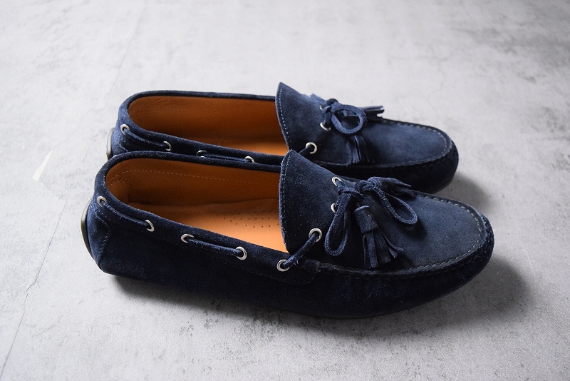 Ralph Lauren Purple Label ITALY製 スエードレザー タッセルドライビングシューズ NAVY SIZE8E