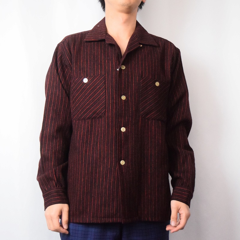50s 60s 50年代 60年代 ループカラー オープンカラーシャツ 長袖