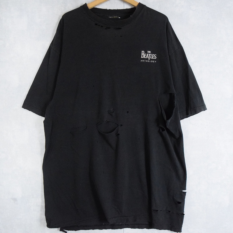 黒 ブラック ザ・ビートルズ 半袖 バンド刺繍Tシャツ ボロ ロゴ刺繍│ヴィテージ古着屋Feeet 通販 名古屋 大須 メンズ