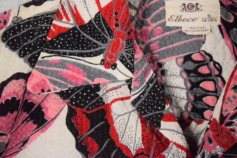 50s〜60s マンハッタン アロハシャツ 蝶々 butterfly
