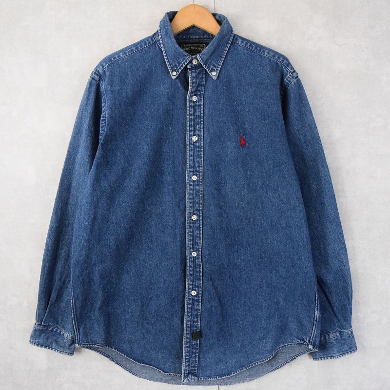 80〜90's Ralph Lauren POLO COUNTRY ボタンダウン デニムシャツ L